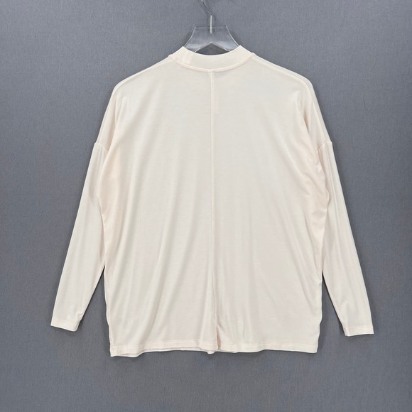 ARITZIA BABATON Long Sleeve Mock Neck Top Womens XXS Cream Foundation Oversized - Picture 2 of 13